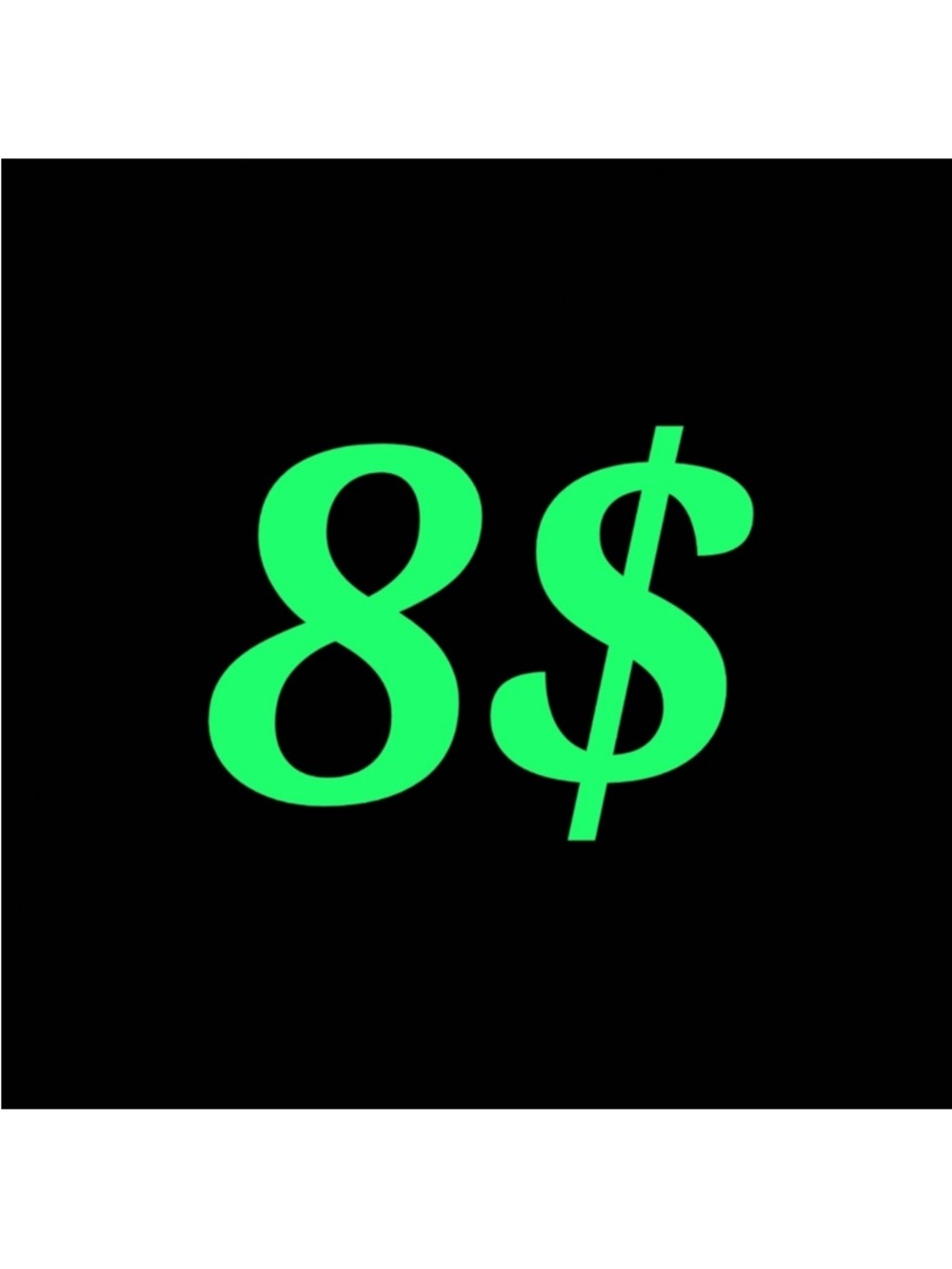 Green Graphic '8$' Print